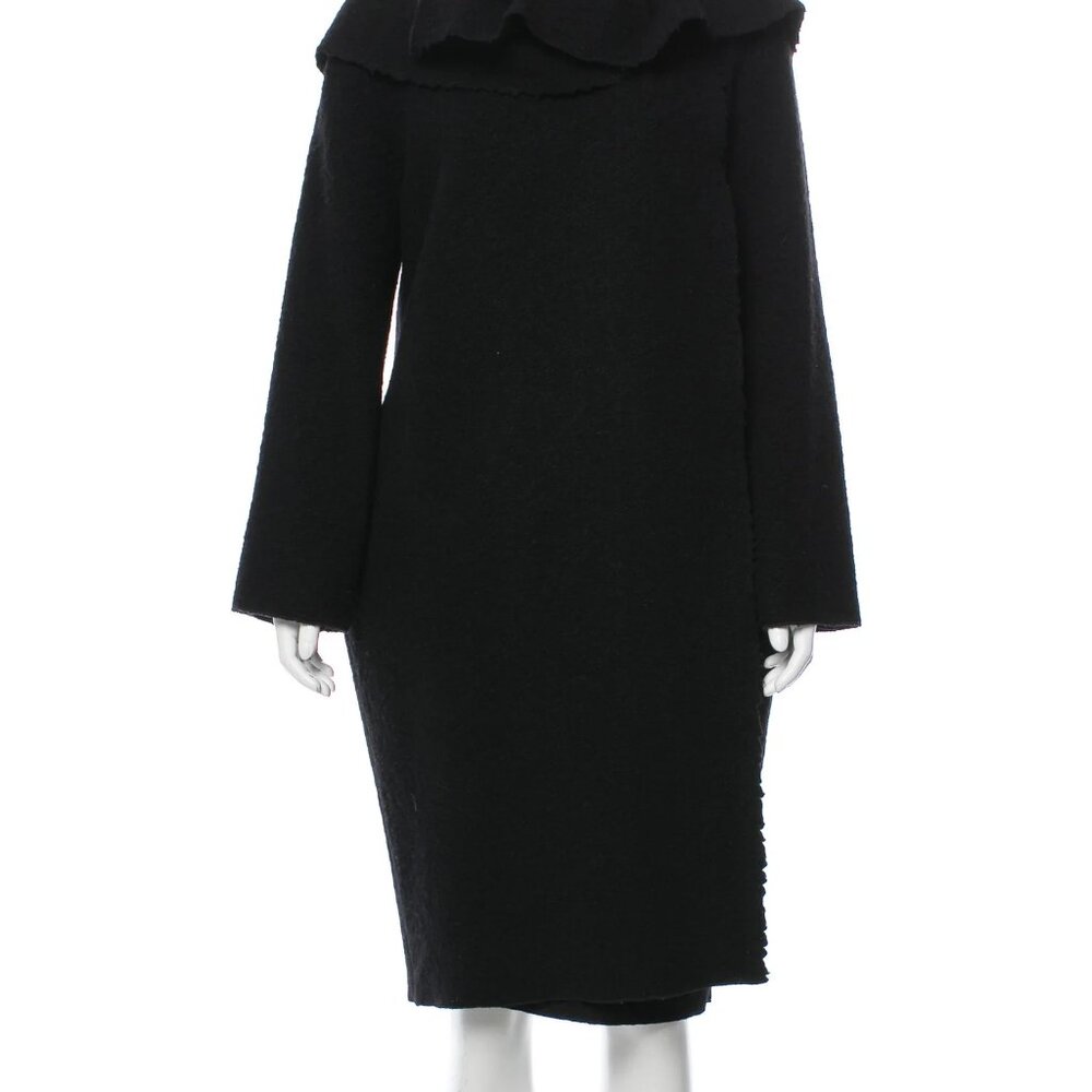Lanvin Black Surplice Neck Coat